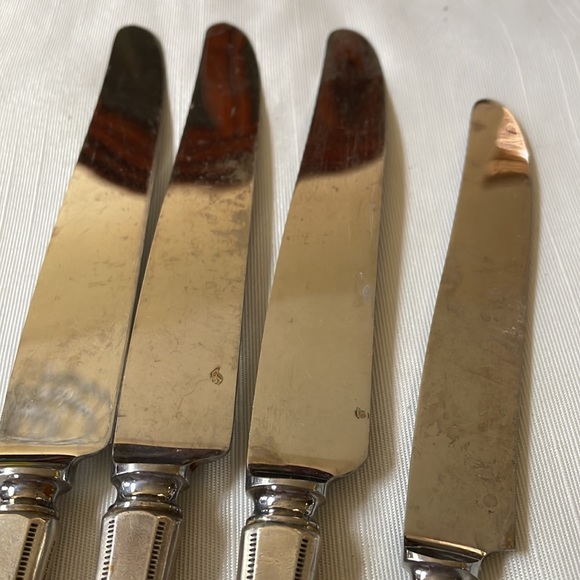 VTG 1921 Oneida Community Grosvenor pattern silverplate set of 4 knives - Picture 3 of 5